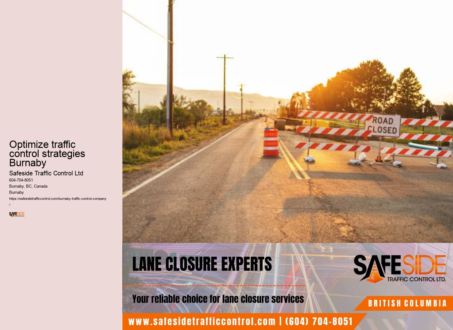 Optimize traffic control strategies Burnaby