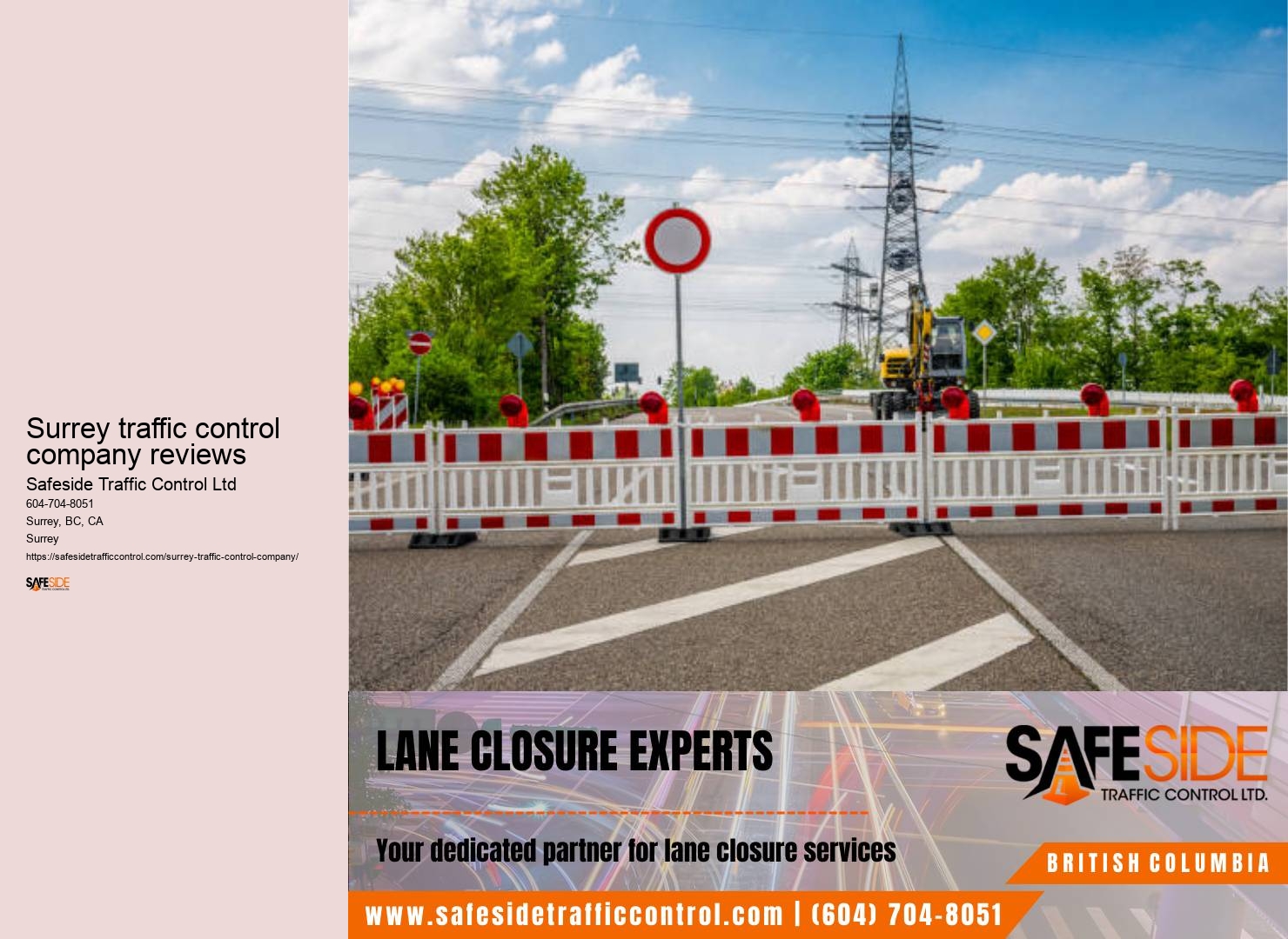 Traffic control permit compliance consulting Surrey